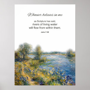 Poster Bíblia Verse John 7:38 Quem Acredita Em Mim