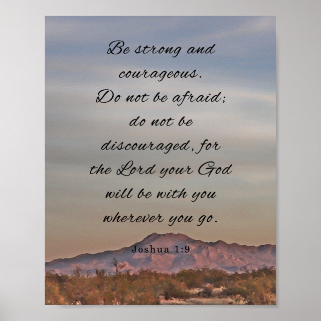 Poster Bíblia Verse, Joshua 1:9 (Frente)