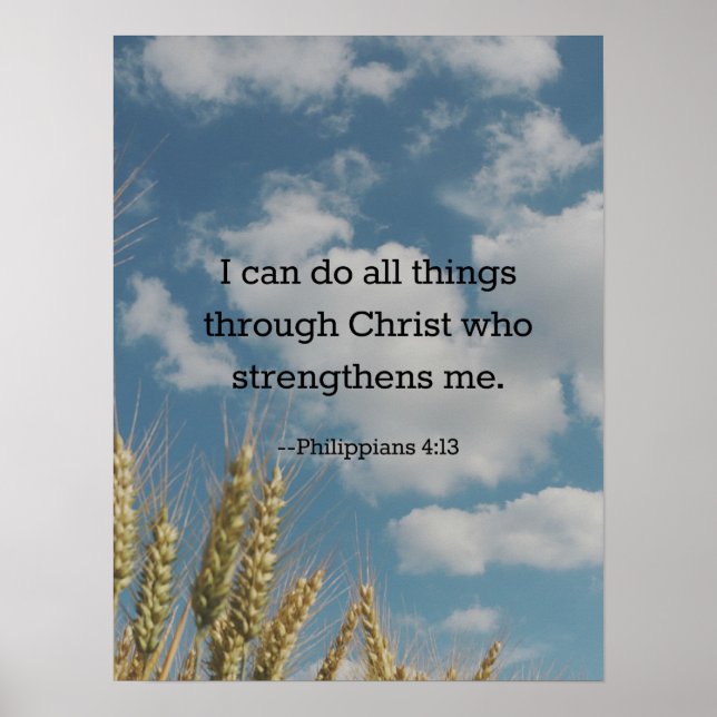 Poster Bíblia Verse, Philippians 4:13 (Frente)