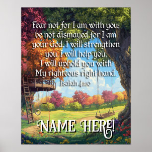 Poster Bíblia Verse Quote Meninos Florestais Playground C