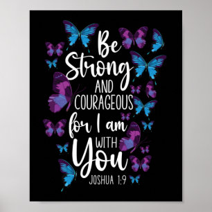 Poster Bíblia Verse Seja Forte E Corajosa Porque Estou Co