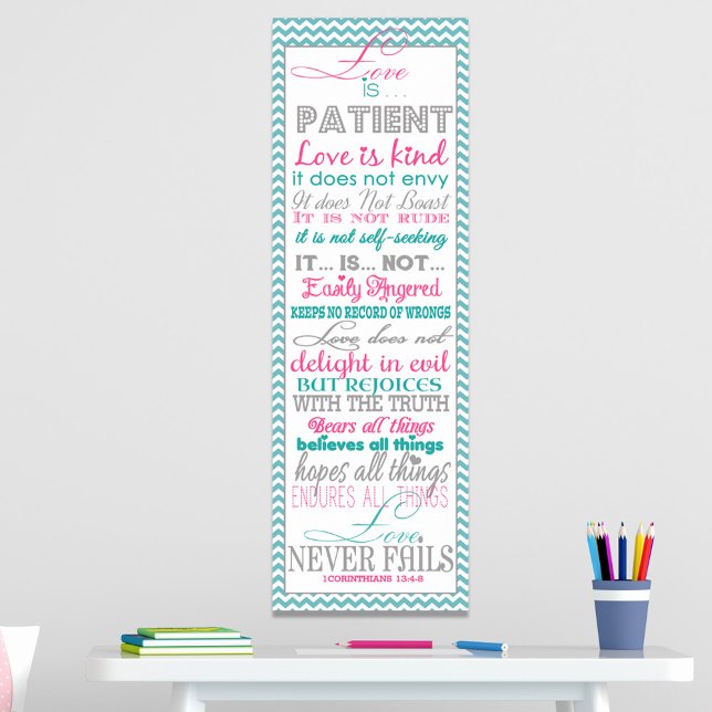 Poster Bíblia Verser "Love Is" 1Corinthians (Criador carregado)