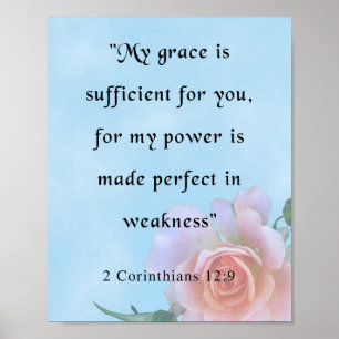 Poster Bíblia Verso, 2 Corintianos 12:9