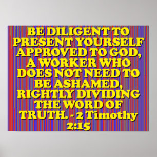 Poster Bíblia verso de 2 Timothy 2:15.
