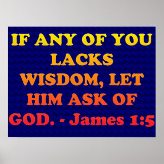 Póster Bíblia verso de James 1:5.