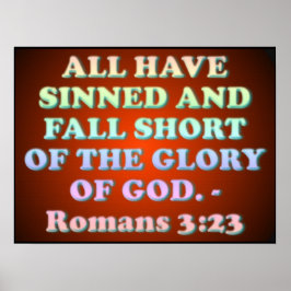 Póster Bíblia verso dos romanos 3:23.