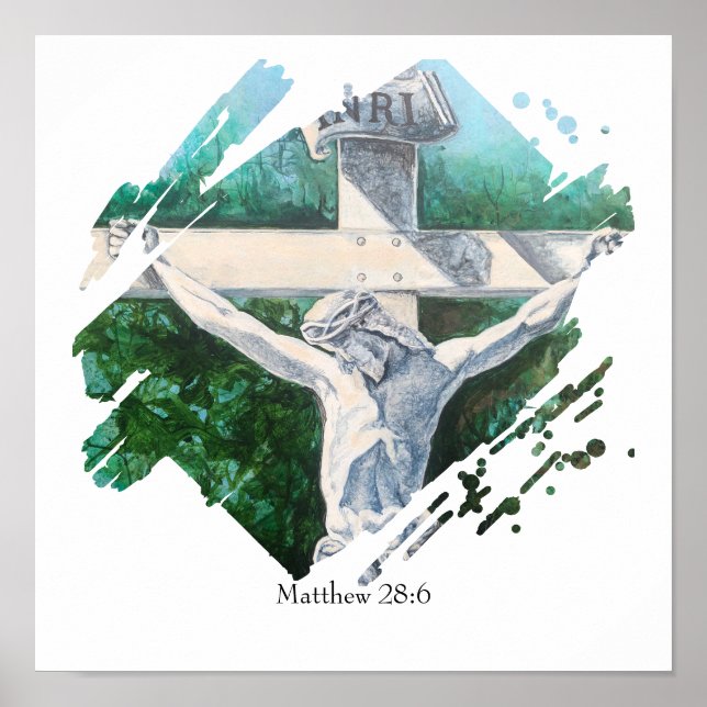 Poster Bíblia Verso Ele É Risen Faith (Frente)