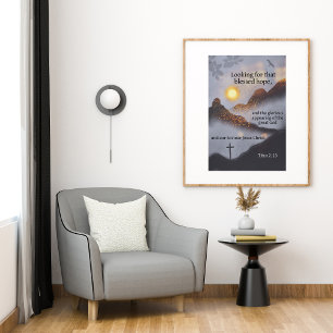 Poster Bíblia Verso Montanha Sunset