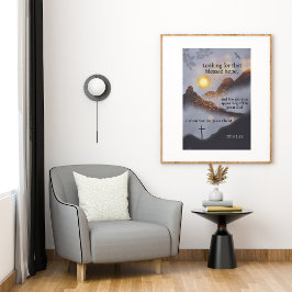 Poster Bíblia Verso Montanha Sunset