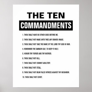 Poster Bíblia Verso Religioso Cristão Dez Mandamentos