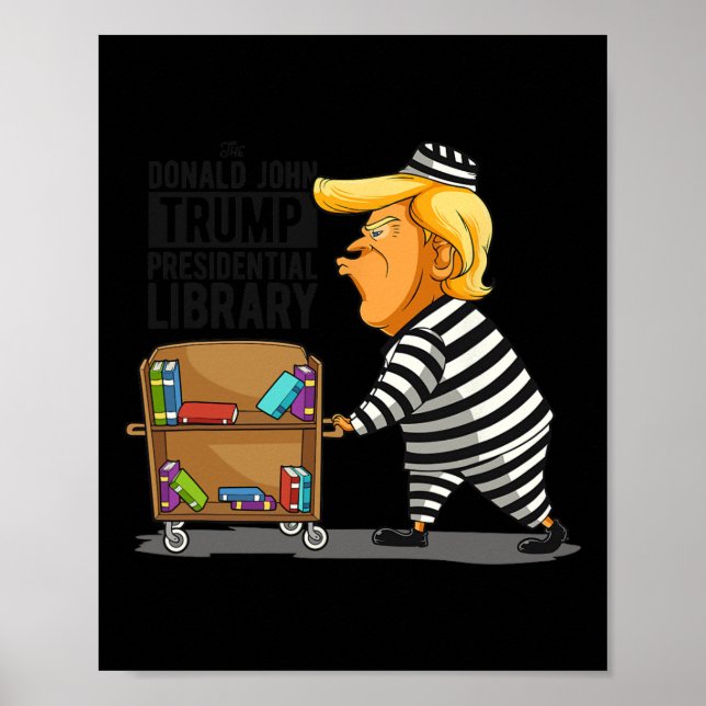 Poster Biblioteca Cinza Engraçada Ajustado (Frente)