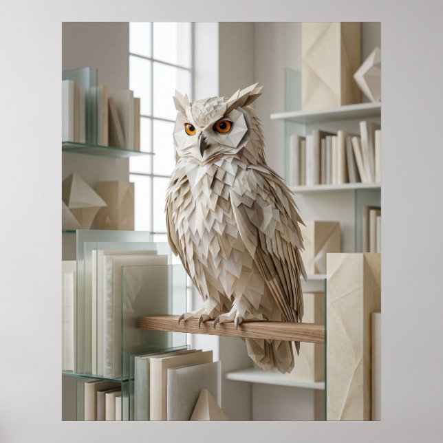 Poster Biblioteca da Coruja Origami (Frente)