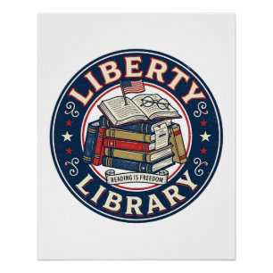 Póster Biblioteca da Liberdade Patriótica Patriótica Bibl
