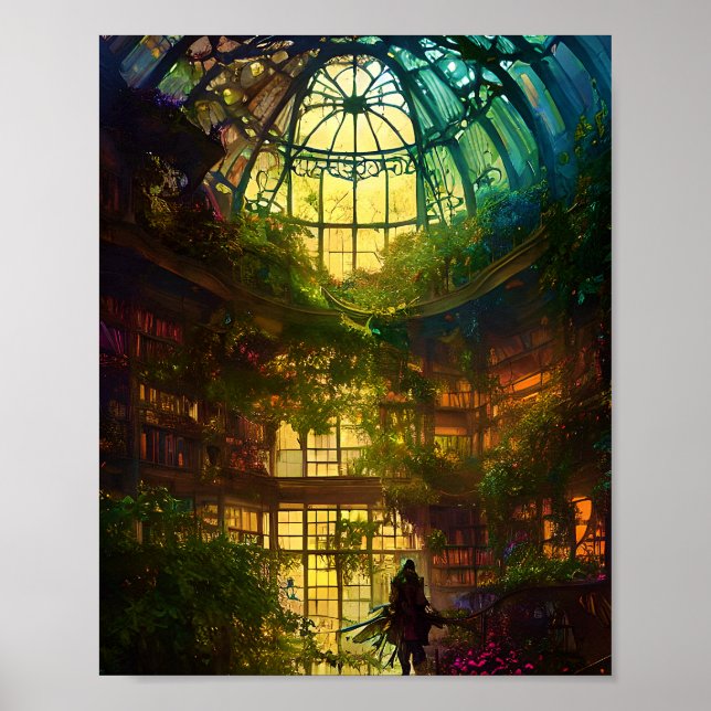Poster biblioteca de solário de fantasia (Frente)