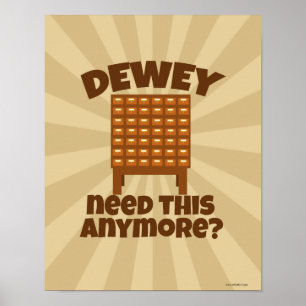 Poster Biblioteca Divertida Cartoon Dewey Precisa Disso?