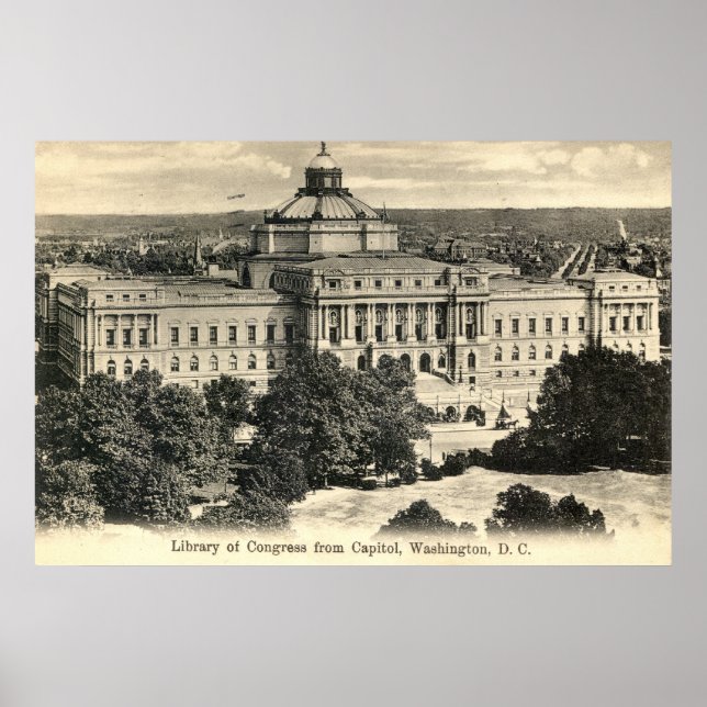 Poster Biblioteca do Congresso, Washington DC, 1912 Vinta (Frente)