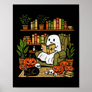Poster Biblioteca do Fantasma Lendo Livros Bibliotecas do