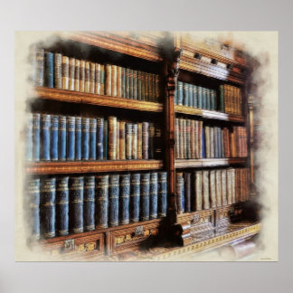 Póster Biblioteca Medieval e Livros de Antiguidade Trabal