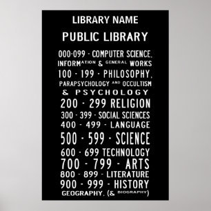 Poster Biblioteca Pública Busroll Decimal Dewey
