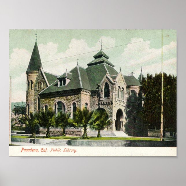 Poster Biblioteca Pública c1910, Pasadena, CA (Frente)
