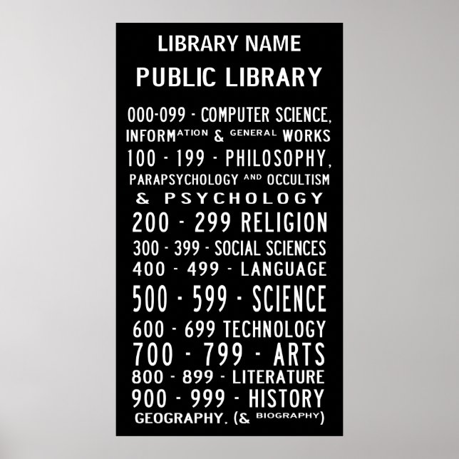 Póster Biblioteca Pública Dewey Decimal Busroll (Frente)