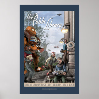 Póster Biblioteca pública - Painel esquerdo (20x30")