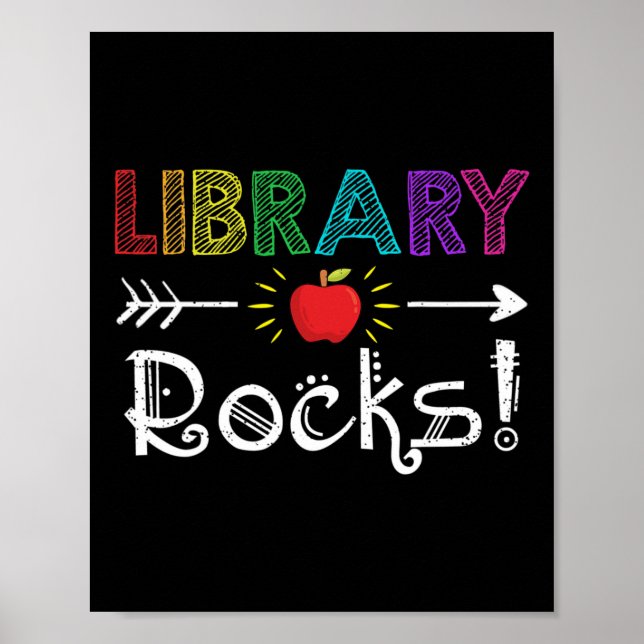 Poster Biblioteca Rocks Professor Diversão De Volta À Esc (Frente)