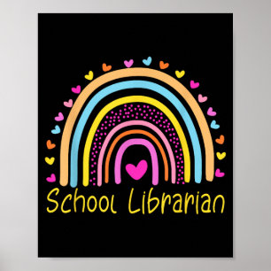 Poster Bibliotecária Escolar Arco-íris
