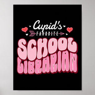 Poster Bibliotecária Escolar Favorita do Cupido no Dia do