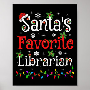 Poster Bibliotecário Xmas Papais noeis Bibliotecários Fav