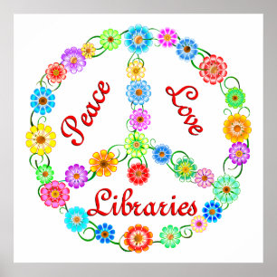 Poster Bibliotecas do amor da paz