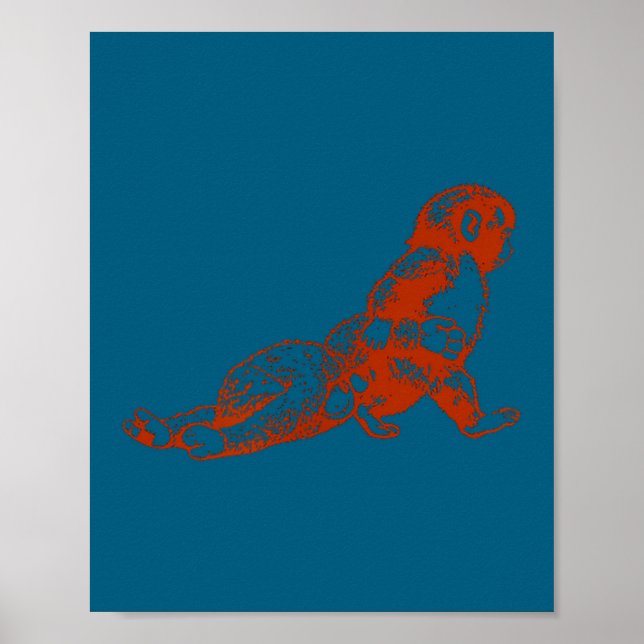 Poster Bicho de pelúcia macaco Punch cute bebê macaco com (Frente)