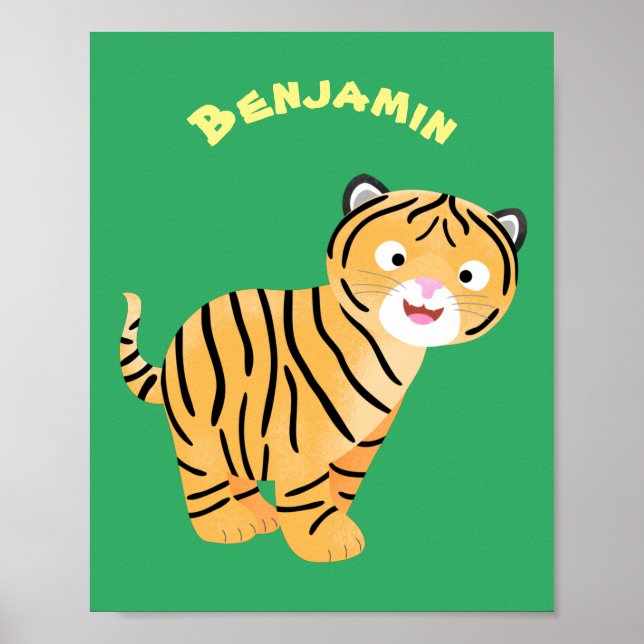 Poster Bicho de tigre feliz e bonito (Frente)