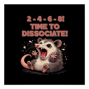 Póster Bicho-Preguiça Kawaii Fofo É Hora de Dissociar Des