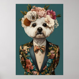 Poster Bichon Frise In Suit Poster, Bichon Frise