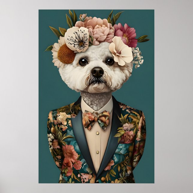 Poster Bichon Frise In Suit Poster, Bichon Frise (Frente)