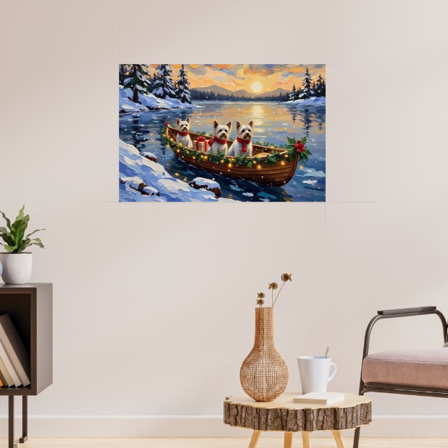 Poster Bichon Frise Natal Barco Férias (Sala de Estar 3)