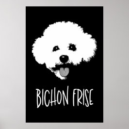 Poster Bichon Frise Pop Art Minimalist Chic Black & White