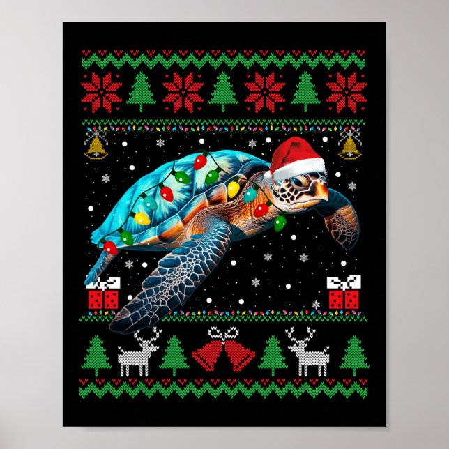 Poster Bichos De Doce De Natal Engraçado Luz De Natal T (Frente)