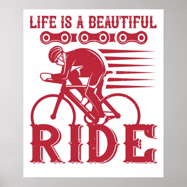 Poster Bicicleta - A vida é um passeio bonito (Frente)