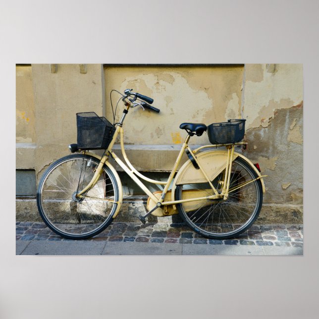 Poster Bicicleta Amarela, Copenhaga, Dinamarca (Frente)