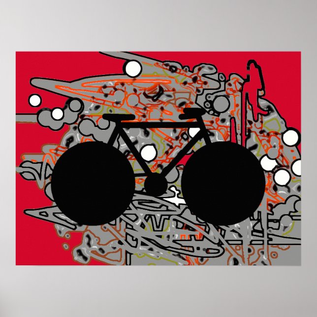 Póster bicicleta, bicicleta, ciclismo (Frente)