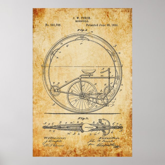 Póster Bicicleta Blueprint (Frente)