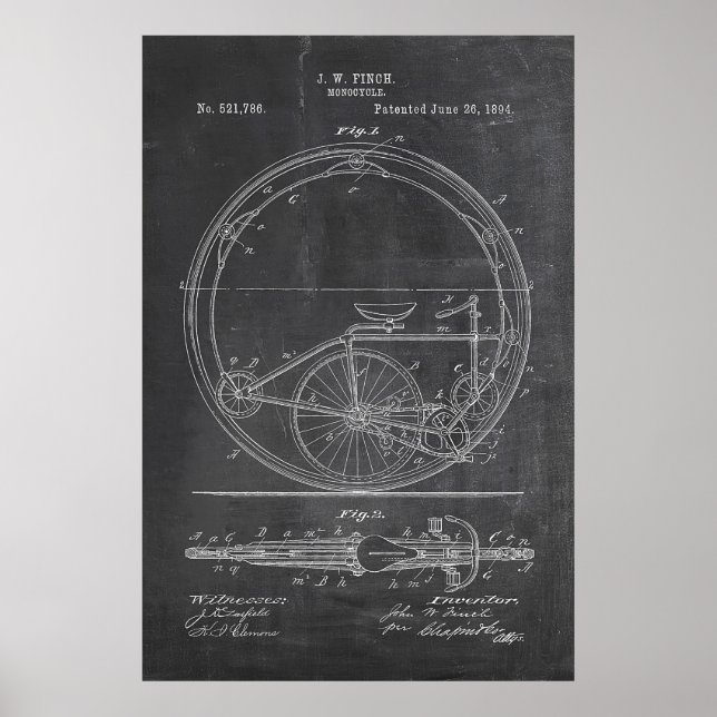 Póster Bicicleta Blueprint (Frente)