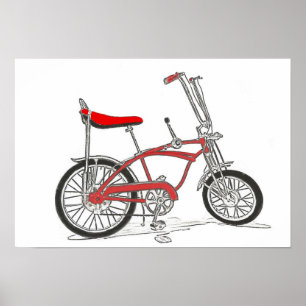 Póster Bicicleta clássica do assento da banana da