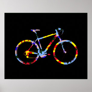 Póster bicicleta colorida - decor de bicicleta