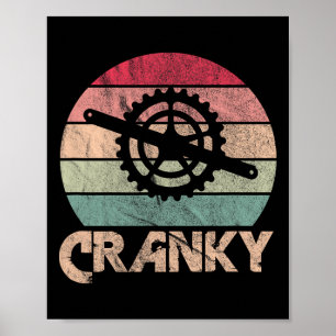 Poster Bicicleta Cranky Ciclismo Bicicleta Pneu Retro 