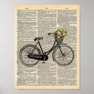 Póster Bicicleta da arte da parede do dicionário do