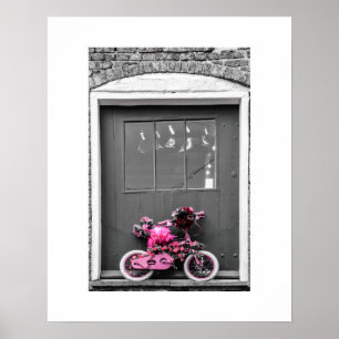 Póster Bicicleta de Criança Secorada Rosa