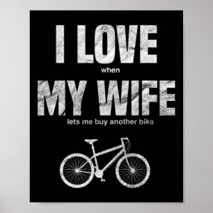 Poster Bicicleta de Montanha Masculina Eu Amo Quando Minh